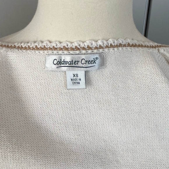 VTG Coldwatercreek Women’s XS/SM Wool Blend Cardigan Tan Brown Grandmacore Y2K - Picture 8 of 10
